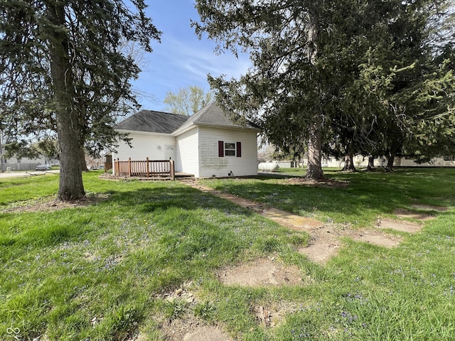 view of yard featuring a deck