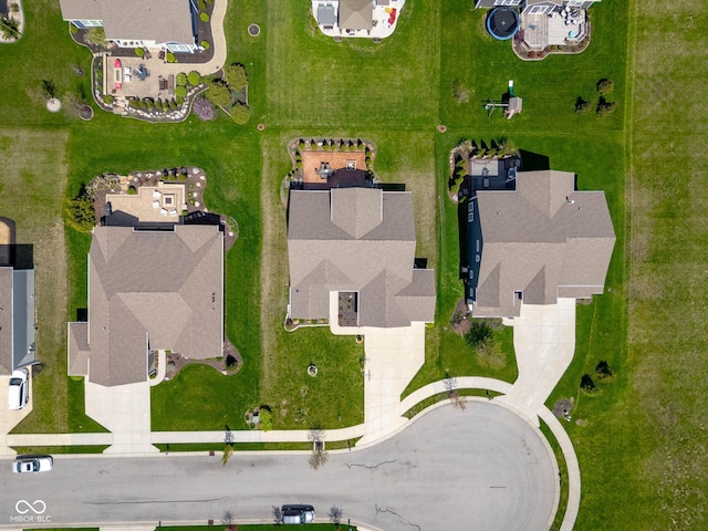 drone / aerial view featuring a residential view