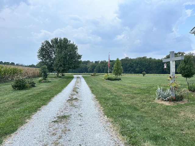 view of road featuring a rural view
