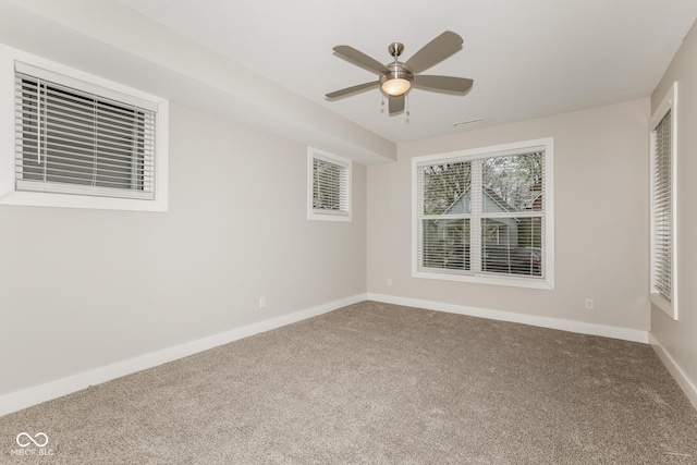 4077 Rookwood Ave, Indianapolis, IN 46208 - spare room featuring ceiling fan, baseboards, and carpet floors