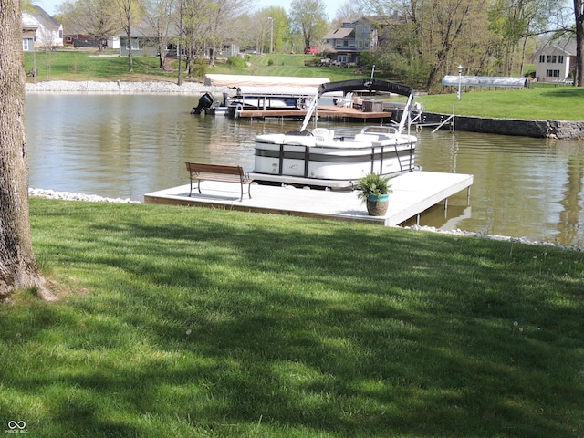 282 W Santee Dr, Greensburg, IN 47240 - dock area featuring a water view and a lawn