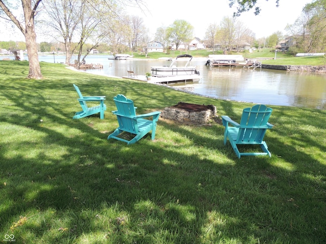 282 W Santee Dr, Greensburg, IN 47240 - view of grassy yard featuring a water view and a dock