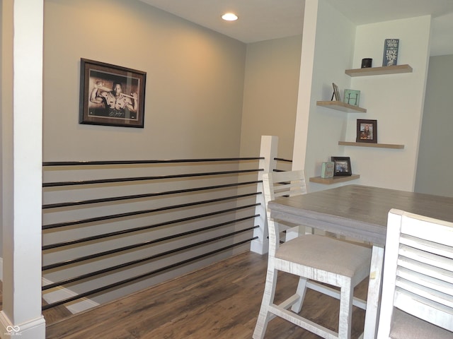 282 W Santee Dr, Greensburg, IN 47240 - dining space with dark wood-style flooring, recessed lighting, and a desk
