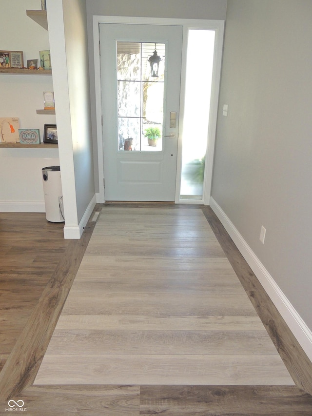 282 W Santee Dr, Greensburg, IN 47240 - doorway featuring baseboards and wood finished floors