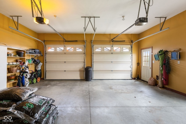 garage featuring a garage door opener