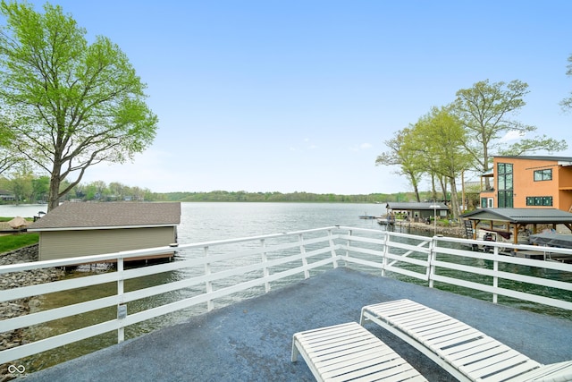 balcony with a water view