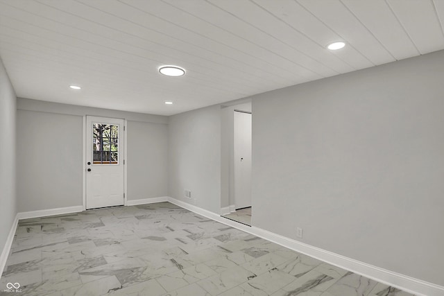 4775 E 56th St, Indianapolis, IN 46220 - interior space featuring recessed lighting, marble finish floor, and baseboards