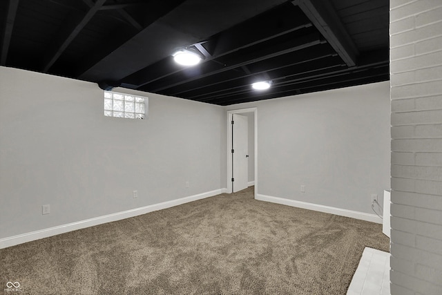 4775 E 56th St, Indianapolis, IN 46220 - basement with carpet and baseboards