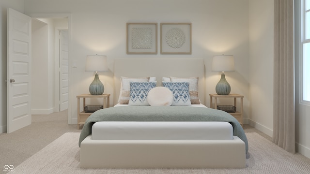 carpeted bedroom with baseboards