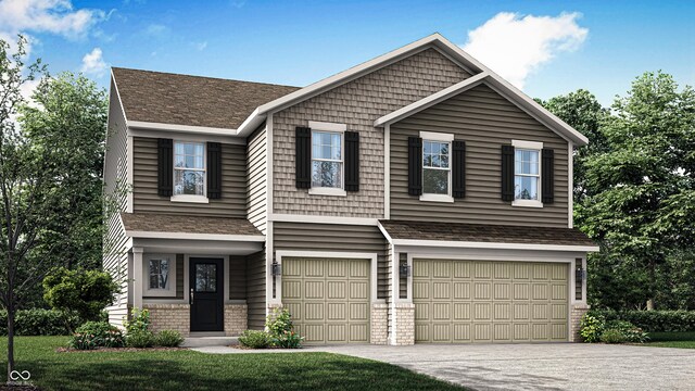view of front facade featuring concrete driveway and an attached garage