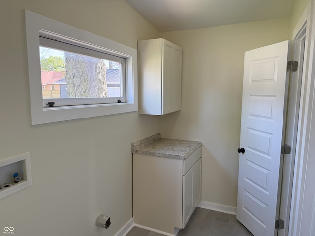 1378 Hannibal St, Noblesville, IN 46060 - laundry area featuring baseboards, hookup for a washing machine, and cabinet space