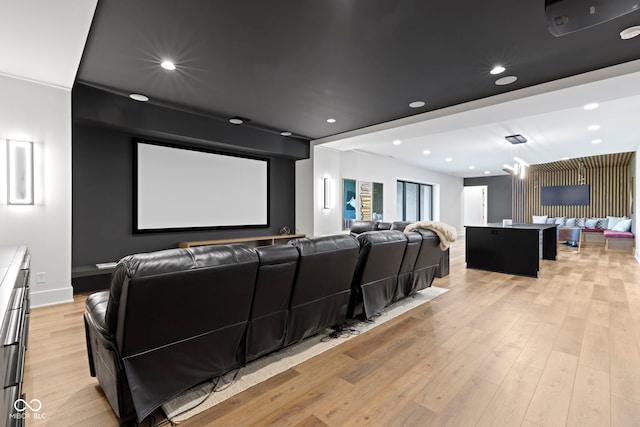 1333 Chatham Rdg Ct, Westfield, IN 46074 - cinema room featuring recessed lighting and light wood-style flooring