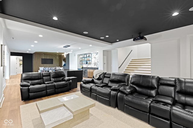 1333 Chatham Rdg Ct, Westfield, IN 46074 - cinema featuring recessed lighting, wet bar, and light wood finished floors