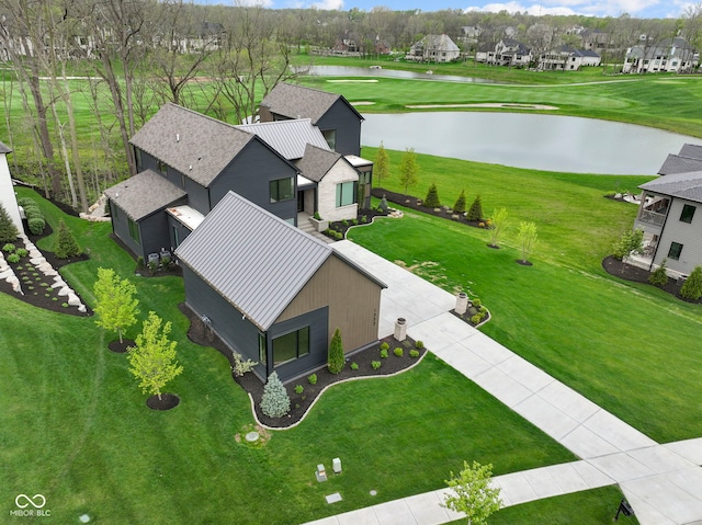 1333 Chatham Rdg Ct, Westfield, IN 46074 - bird's eye view featuring a water view, view of golf course, and a residential view