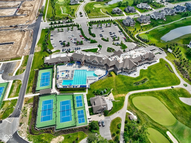 1333 Chatham Rdg Ct, Westfield, IN 46074 - drone / aerial view featuring a water view and view of golf course