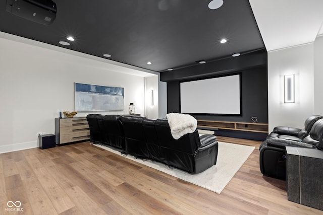 1333 Chatham Rdg Ct, Westfield, IN 46074 - home theater room featuring recessed lighting, baseboards, and wood finished floors