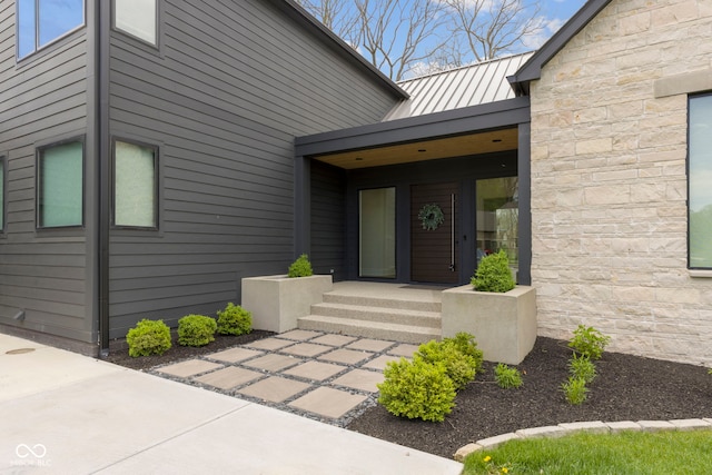 1333 Chatham Rdg Ct, Westfield, IN 46074 - entrance to property with a standing seam roof, metal roof, and stone siding