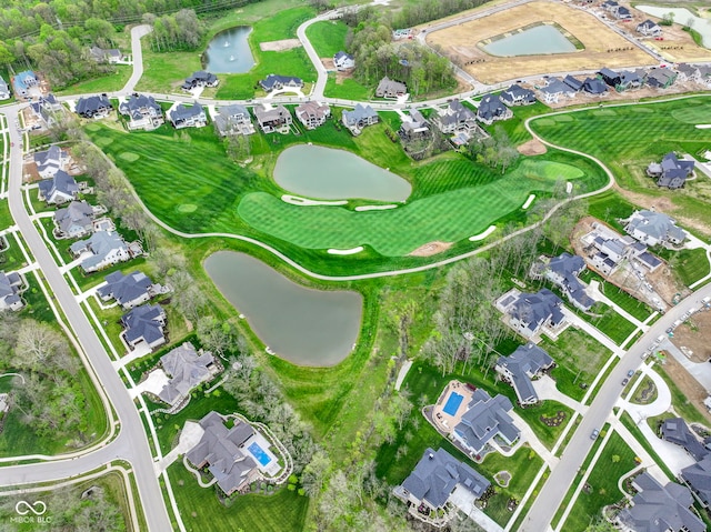 1333 Chatham Rdg Ct, Westfield, IN 46074 - drone / aerial view featuring a residential view, a water view, and golf course view
