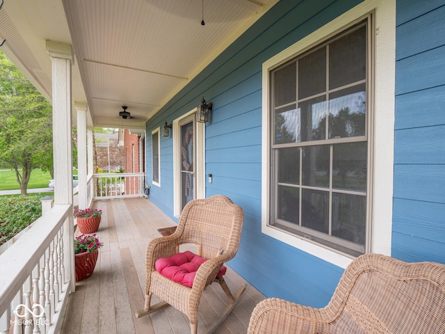 deck with a porch