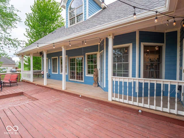 deck featuring a porch