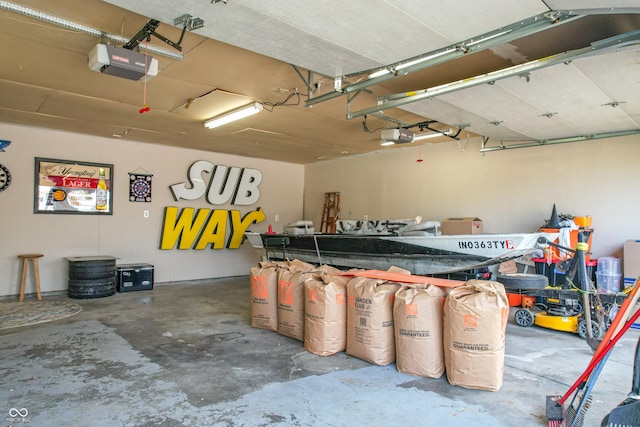 garage featuring a garage door opener