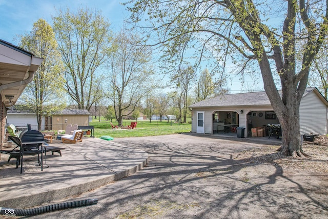 exterior space with an outdoor structure