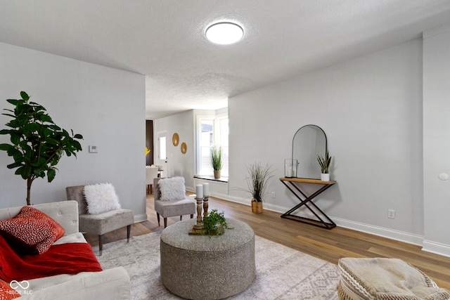 2005 Carrollton Ave, Indianapolis, IN 46202 - living area featuring wood finished floors, a textured ceiling, and baseboards