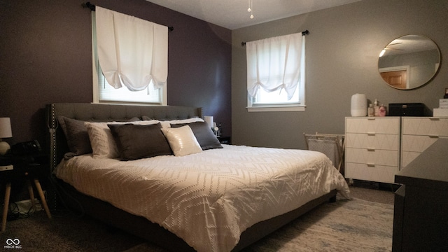 bedroom with carpet floors