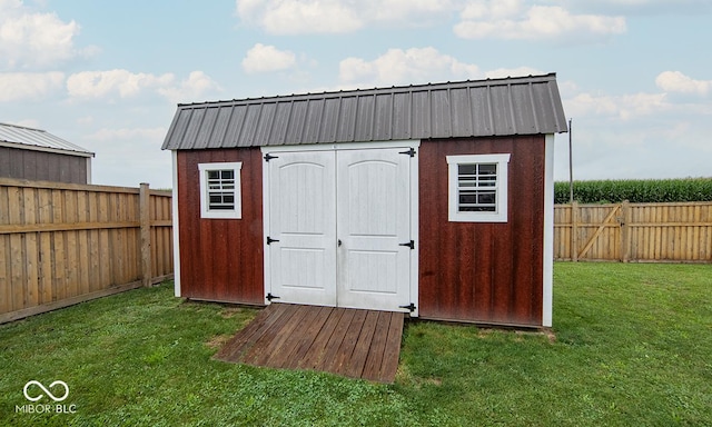 3235 Myrtle Dr, Lapel, IN 46051 - view of shed featuring a fenced backyard
