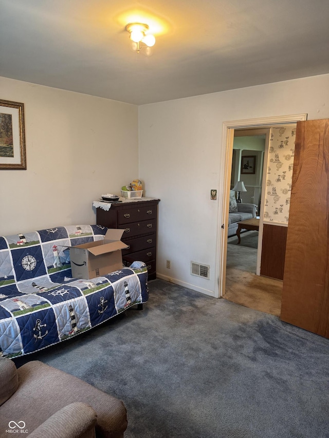 carpeted living room with visible vents