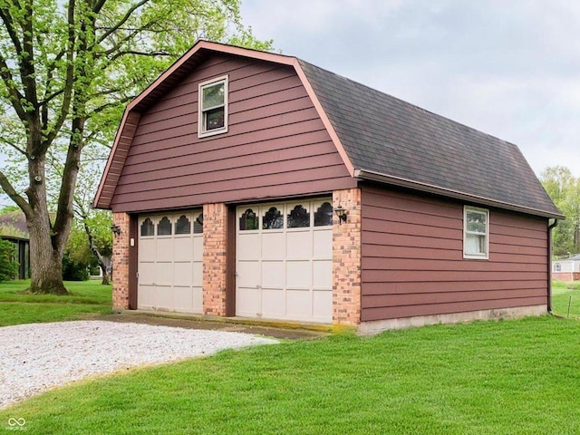 view of detached garage