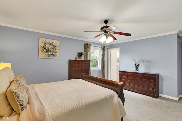 12669 Brookshire Pkwy, Carmel, IN 46033 - carpeted bedroom featuring crown molding, a ceiling fan, and baseboards