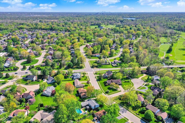 12669 Brookshire Pkwy, Carmel, IN 46033 - birds eye view of property featuring a residential view and a forest view
