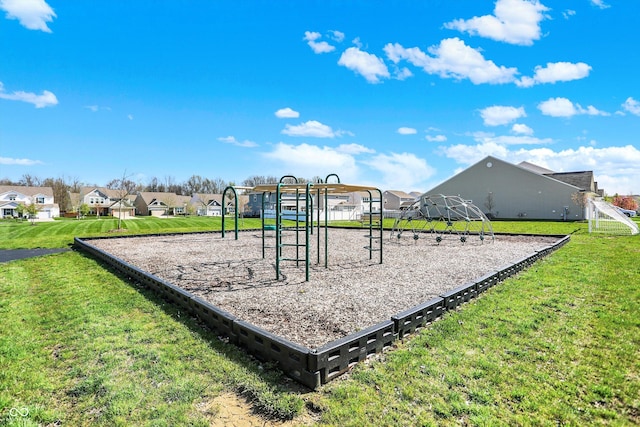 6827 Fallen Leaf Dr, Whitestown, IN 46075 - communal playground with a residential view and a lawn