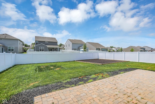 6827 Fallen Leaf Dr, Whitestown, IN 46075 - fenced backyard featuring a residential view and a patio