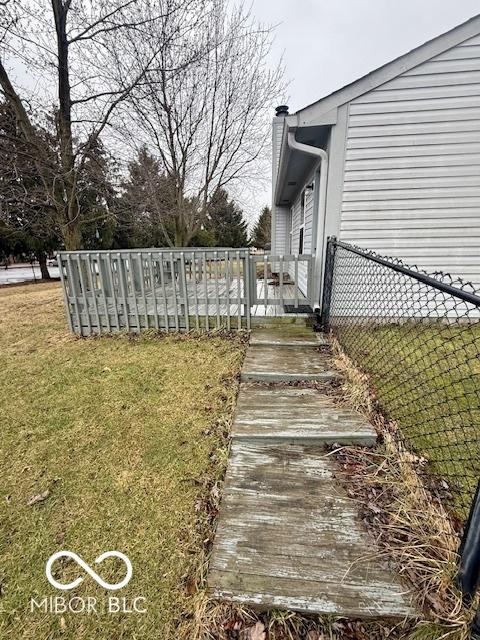 view of yard with fence
