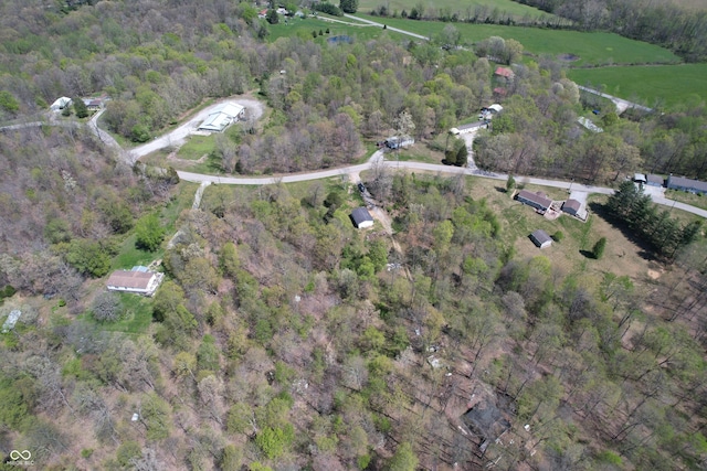 aerial view with a rural view and a forest view