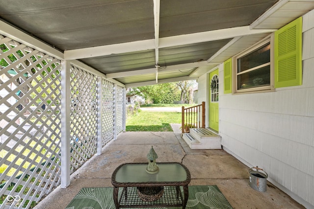 view of patio / terrace with a porch