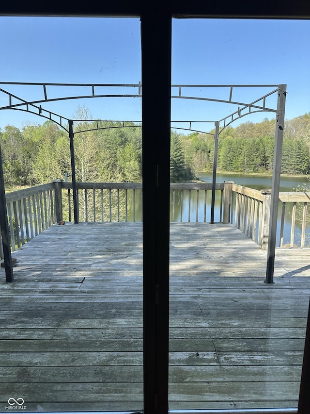10770 W 650 S, Columbus, IN 47201 - wooden terrace with a water view