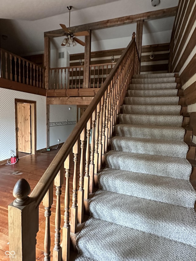 10770 W 650 S, Columbus, IN 47201 - staircase with ceiling fan and wood finished floors