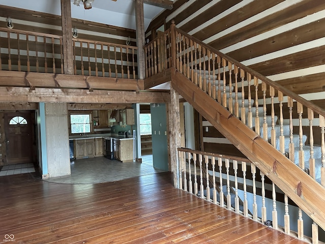 10770 W 650 S, Columbus, IN 47201 - stairs with ceiling fan and wood-type flooring