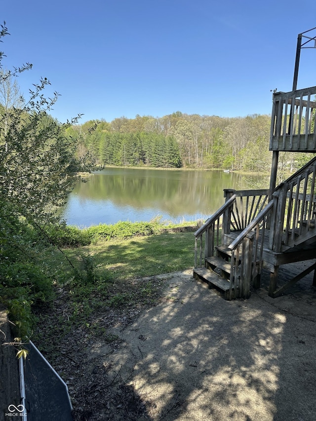 10770 W 650 S, Columbus, IN 47201 - dock area with stairs, a water view, and a wooded view
