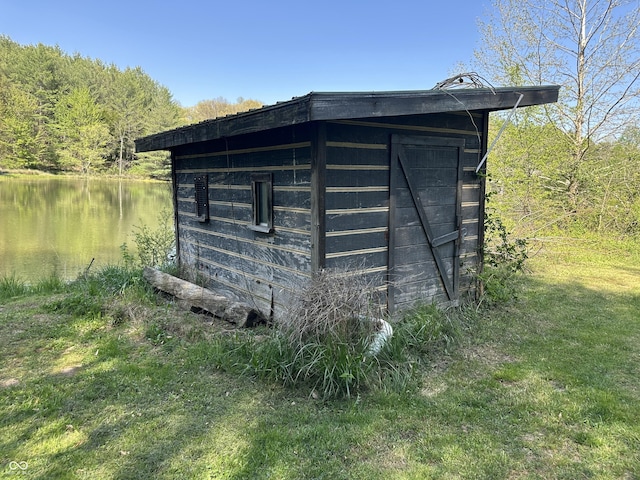 10770 W 650 S, Columbus, IN 47201 - view of outbuilding with a water view, an outbuilding, and a wooded view