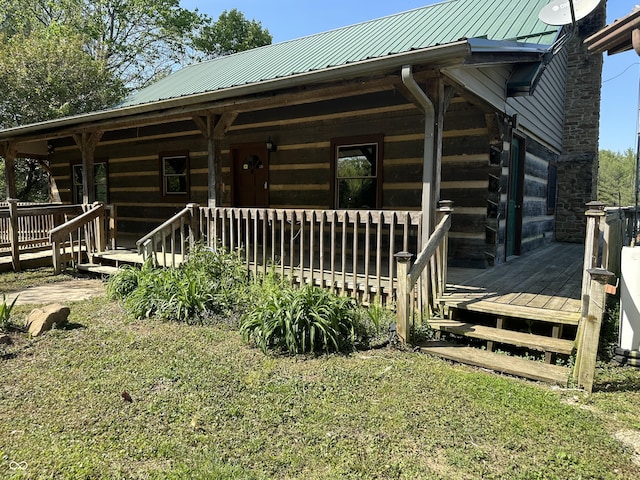 10770 W 650 S, Columbus, IN 47201 - exterior space featuring log exterior and metal roof