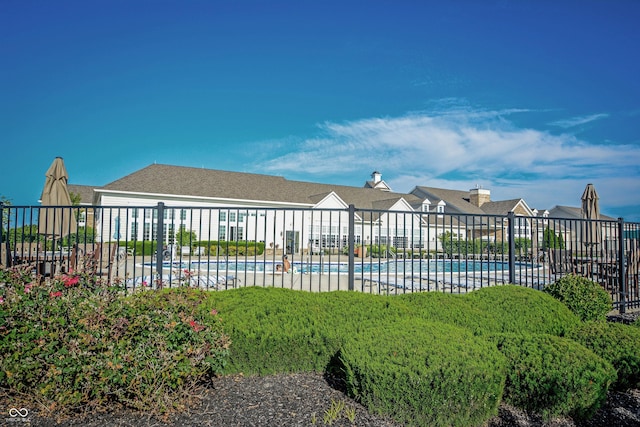 community pool with fence