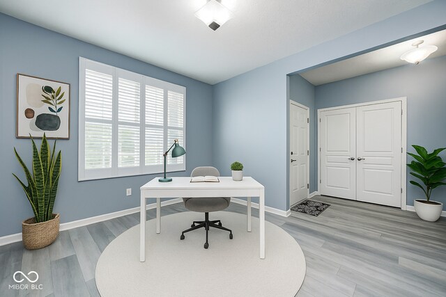 5110 Lilium Dr, Plainfield, IN 46168 - office area featuring baseboards and light wood-style floors