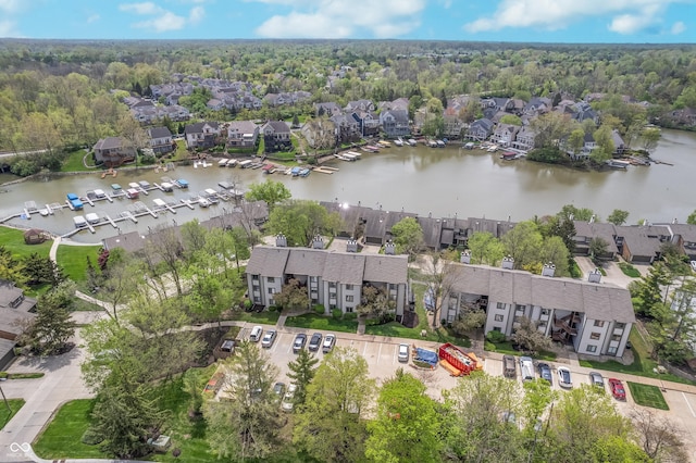 8140 Shorewalk Dr Unit C, Indianapolis, IN 46236 - aerial view with a water view and a residential view