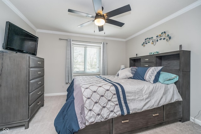8140 Shorewalk Dr Unit C, Indianapolis, IN 46236 - carpeted bedroom with baseboards, ornamental molding, and ceiling fan