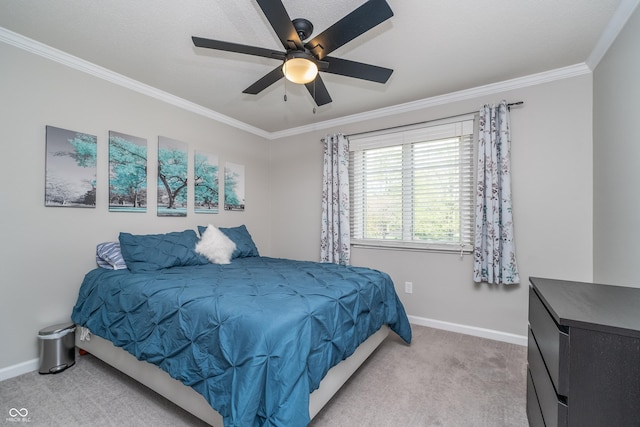 8140 Shorewalk Dr Unit C, Indianapolis, IN 46236 - bedroom featuring crown molding, baseboards, ceiling fan, and light colored carpet