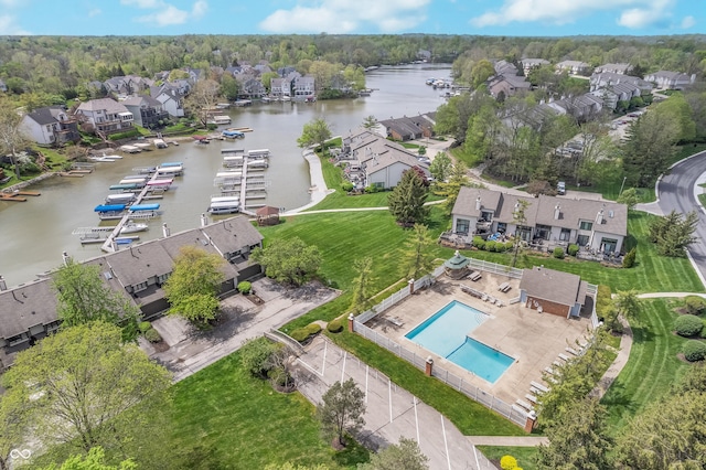8140 Shorewalk Dr Unit C, Indianapolis, IN 46236 - aerial view with a water view and a residential view